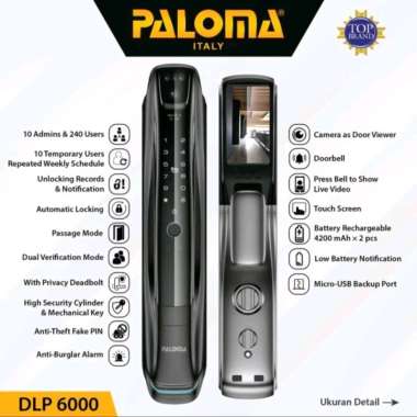 DLP 6000 PALOMA DIGITAL LOCK SMART LOCK KUNCI PINTU WIFI SMART HOME SMART DOOR LOCK