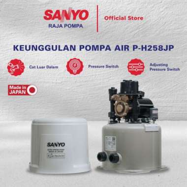 PH258JP SANYO POMPA AIR AUTO TABUNG PUTIH WATER PUMP SANYO PH 258 JP