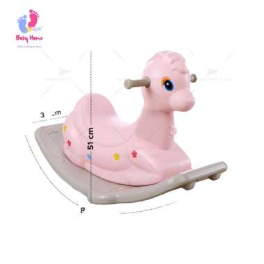 Mainan Anak Kuda Anak Kuda Kudaan Rocking Horse Mainan Anak Jungkat Jungkit Premium LX001-M1003 Pink