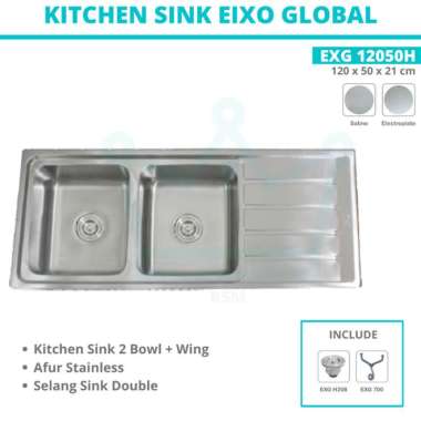 kitchen sink bak cuci piring eixo global exg 12050h bcp set panjang hq Multicolor