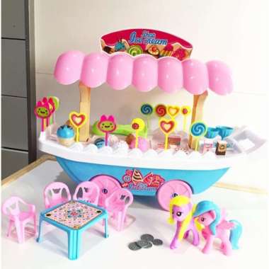 mainan gerobak es krim jumbo - troli ice cream besar anak edukatif Multicolor