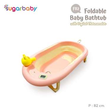 Sugar Baby Foldable Baby Bathtub with Digital Thermometer F82 Bak Mandi Bayi Peach