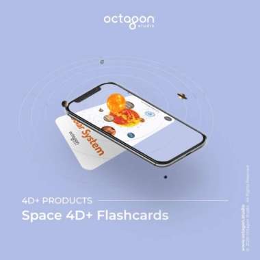 kartu space 4d+ / flash card / mainan edukasi anak (octagon studio) Multicolor