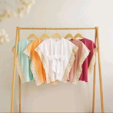 Baju Anak Cewek Kaftan Madina Renda Premium Baju Muslim Anak Multicolor