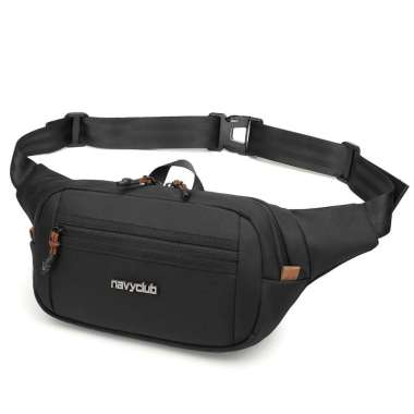 Navy Club Tas Pinggang Waist Bag Helix - Tas Pria Wanita Crossbody Bags Tas Outdoor Black