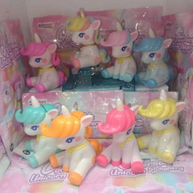 mainan unicorn alfamart 8 seri (komplit)limeted edition rainbow import Multicolor