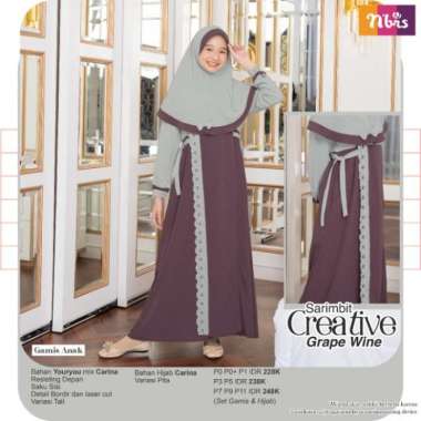 Fashion Gamis Anak Perempuan Sarimbit Muslim Nibras Creative Terbaru Multicolor