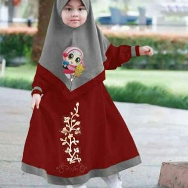 Gamis / Setelan / Baju Anak Perempuan Muslim Amira Syari + Hijab HQ Multicolor