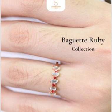 Cincin Sandra Dewi Gold Baguette Ruby Collections RI230047 16