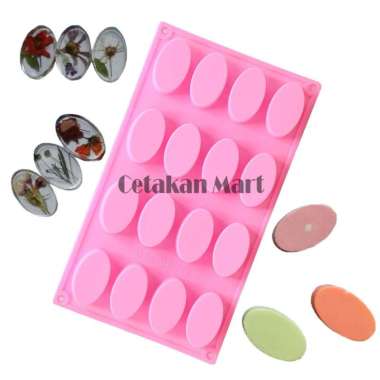 CMart Cetakan Silikon Sabun Oval 16 cavity