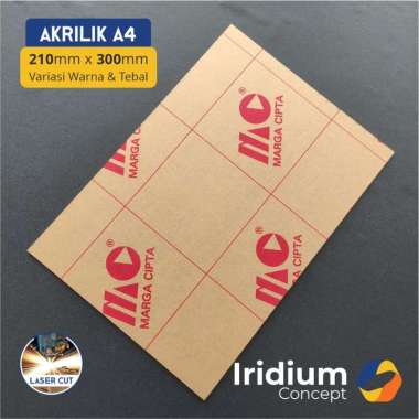 Akrilik Lembaran A4 / Acrylic 2mm 3mm 5mm Bening Warna Neon 21 x 30 cm Orange Neon 3mm