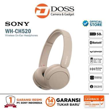 Sony WH-CH520 Wireless Headphone Sony WHCH520 CH 520 Headphones White