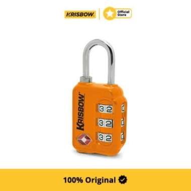 Krisbow Padlock Gembok Koper 3 Angka Zinc Alloy - Oranye
