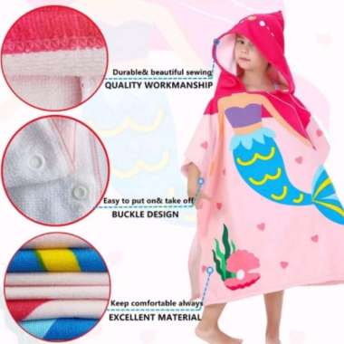 Handuk Baju Mandi/Handuk Kimono Anak - Anak Karakter / Handuk Ponco Topi Karakter