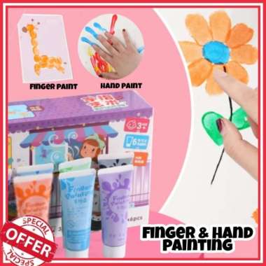 Finger Hand Painting Kit / Melukis Khusus Anak / Cat Air Tangan Jari