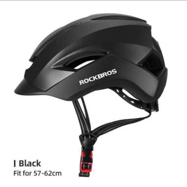 Helm Sepeda Gowes Rockbros WT099 Original Dewasa Pria Wanita Cowo Cewe Hitam