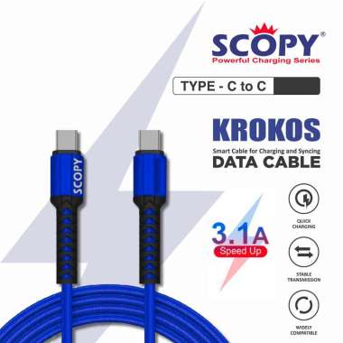Scopy Krokos Ty C to C 25cm Kabel Data C to Light Cable Fast Charging C to Lightning 25cm