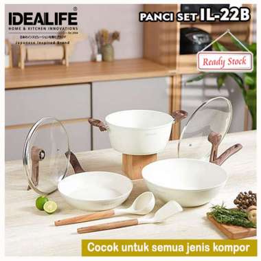 Panci Set Idealife IL-22B / IL22B Peralatan Masak Granit Anti Lengket