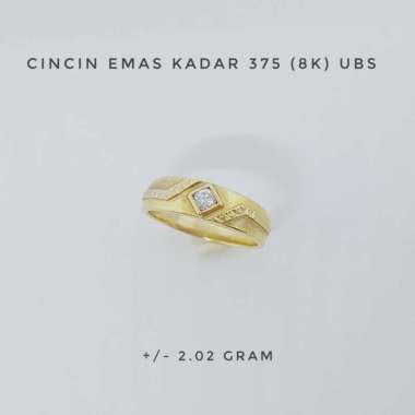 Cincin Emas UBS Kadar 375 Berat 2.02 Gram