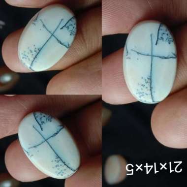 Natural Akik Batu Motif Gambar Tapak Jalak Salib Unik Antik