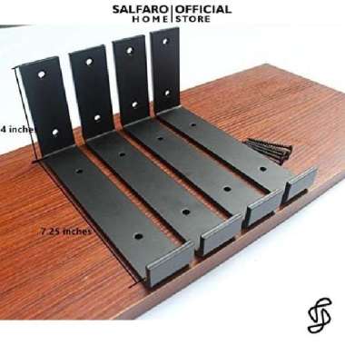 Siku Besi Ambalan Rak Penyangga Papan Gantung Dinding 15 30 35 Cm 15x15cm Hitam