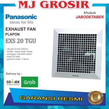 KIPAS ANGIN EXHAUST FAN PANASONIC EXS 20 TGU 8 INCH HISAP PLAPON