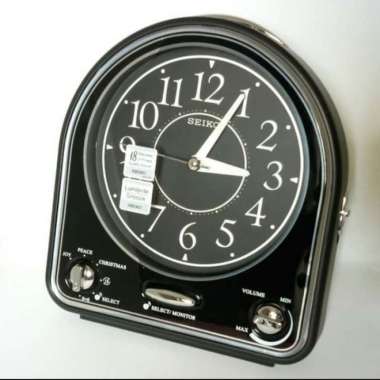 Jam Beker/ Weker Seiko QHP003K QHP003 Black Original