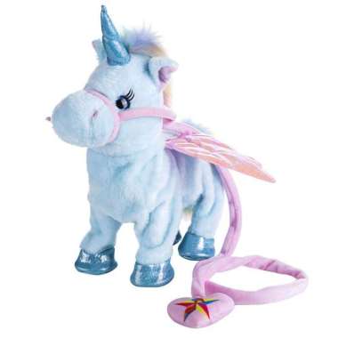 BONEKA UNICORN MUSIK JALAN & GOYANG DAN NYANYI / BONEKA KUDA PONY UNICORN MUSIK BIRU