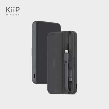 KIIP E57 POWER BANK FAST CHARGING 20W PD QUICK CHARGE TYPE C LIGHTNING Hitam