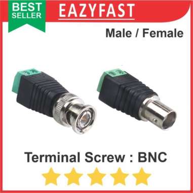 Konektor Jack BNC Male Female Terminal Screw CCTV Connector Baut Skrup Female