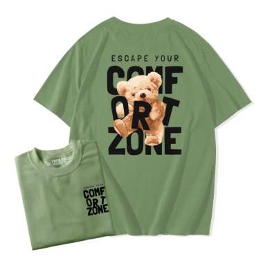 ZS KAOS WANITA OVERSIZE DISTRO KATUN COMBED 30s ESCAPE YOUR COMFORT ZONE T-SHIRT STREETWEAR Sage XL