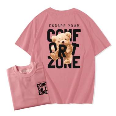 ZS KAOS WANITA OVERSIZE DISTRO KATUN COMBED 30s ESCAPE YOUR COMFORT ZONE T-SHIRT STREETWEAR Dusty Pi