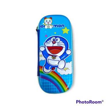 PENSIL CASE KOTAK PENSIL 3D KARAKTER KARTUN TIMBUL BAHAN KANVAS HARD COVER, MURAH SH-1806 DORAEMON