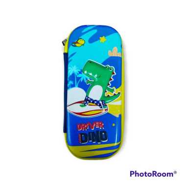 PENSIL CASE KOTAK PENSIL 3D KARAKTER KARTUN TIMBUL BAHAN KANVAS HARD COVER, MURAH SH-1806 DRIVER DIN