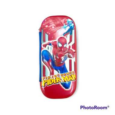 PENSIL CASE KOTAK PENSIL 3D KARAKTER KARTUN TIMBUL BAHAN KANVAS HARD COVER, MURAH SH-1806 SPIDERMAN