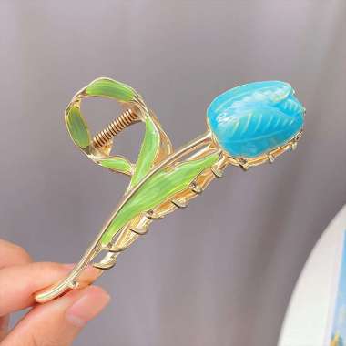 FG Jepit Rambut Wanita Jedai Wanita Mutiara Jepitan Bunga Tulip Metal Premium Hairband Korea Aksesor