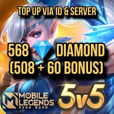 Diamond Mobile Legends 568 Diamonds DM ML MLBB Event Voucher Game Top Up Via ID
