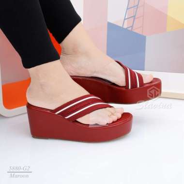 BIG SALE - Mivaso Seivona - 5580-G2 Sandal Slavina Wedges Series 36 MAROON