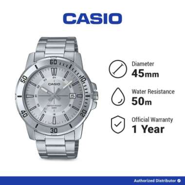 Casio Jam Tangan Pria MTP-VD01D-7CVUDF Original Analog Silver
