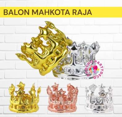 Balon MAHKOTA RAJA / Balon Foil Crown Mahkota Gold