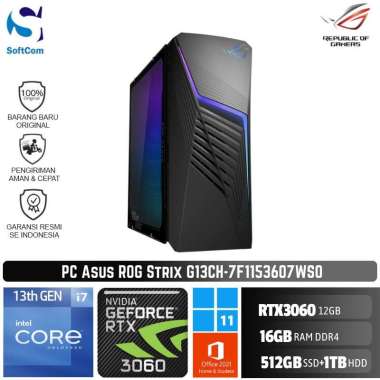 PC Asus ROG Strix G13CH 7F1153607WSO Desktop Gaming [Core i7-13700F/16GB/1TB HDD+512GB SSD/RTX3060 1