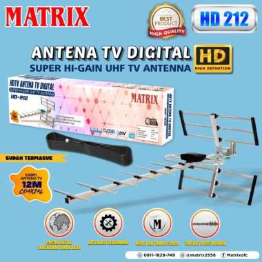 MATRIX HD212 ANTENA TV DIGITAL + BOOSTER HD 212 HD-212 (FREE KABEL)