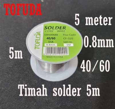 timah solder 5 meter 0.8mm tofuda - timah roll gulung