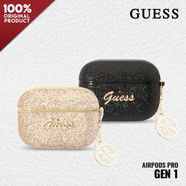 Case Airpods Pro GUESS Glitter 4G Charm Gold