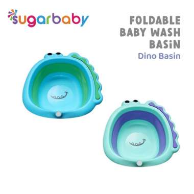 Sugar Baby Foldable Baby Wash Basin/Baskom Lipat Bayi/Ember Lipat Dino Blue