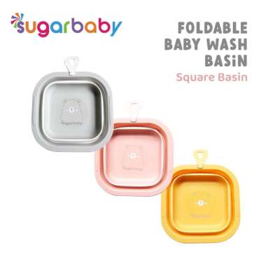 Sugar Baby Foldable Baby Wash Basin/Baskom Lipat Bayi/Ember Lipat Square Yellow