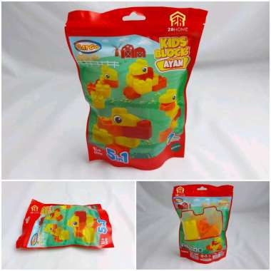 Mainan Edukasi Balok Plastik Susun Hewan Kids Block Animal Bricks 4in1 5in1 Ayam