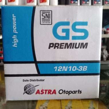 Aki GS Astra 12N10-3B Aki Basah 12V 10Ah/10Hr Untuk Motor Thunder Multicolor