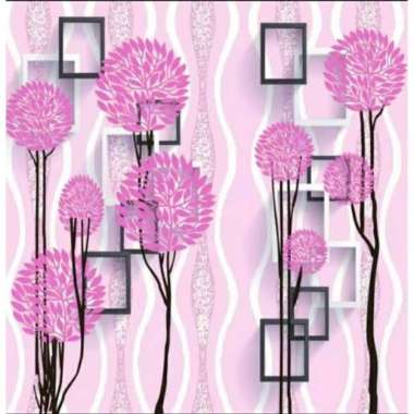 Wallpaper Sticker Dinding Motif Kotak 3D Pohon 45cm x 10m
