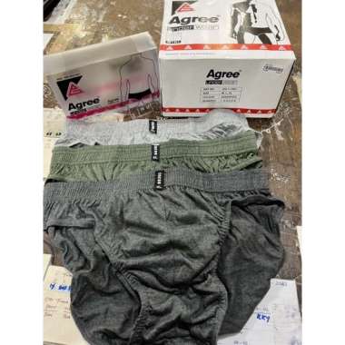 (3pcs) CD celana dalam pria dewasa AGREE kotak putih 7001 TERMURAH M Random